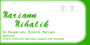 mariann mihalik business card